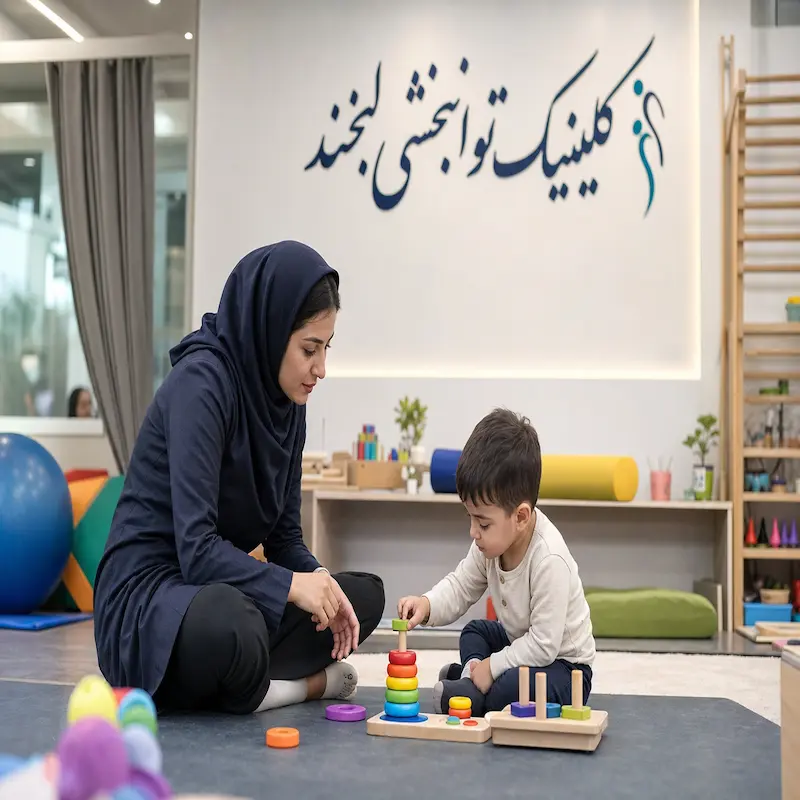 جلسه ارزیابی بالینی و بررسی نشانه‌های اوتیسم در کودک توسط متخصص کاردرمانی