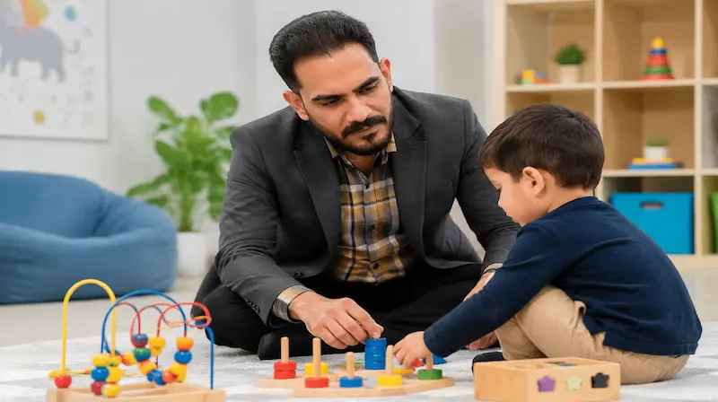 جلسه غربالگری و ارزیابی تشخیصی اوتیسم کودک در کلینیک توانبخشی جانا